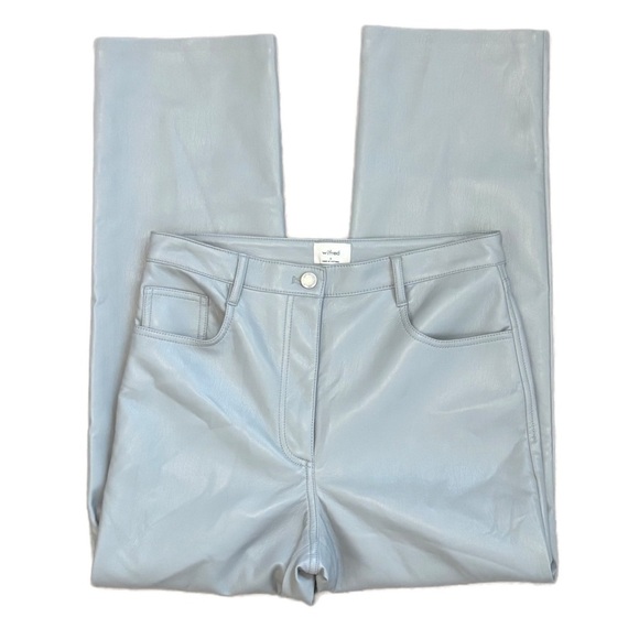 Aritzia Wilfred Melina Faux Leather Pants Marble Grey Women’s 8 - Picture 6 of 12